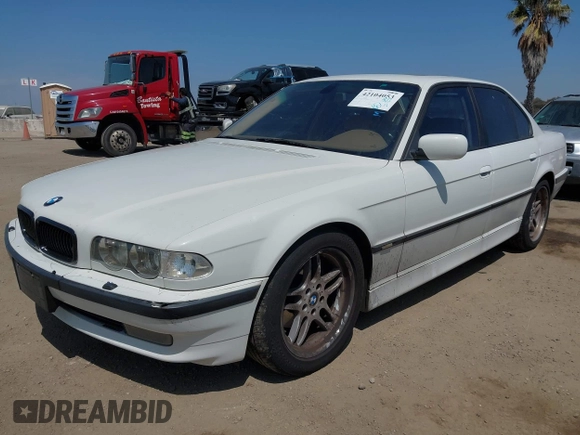 2001 BMW 7 Series 740iA with VIN WBAGG83451DN86421, listed as a IAAI auction lot 42104053 with 241,586 mi miles. Bid and sale history available at carsss.com. Image 2.