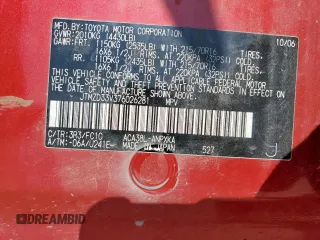 2007 Toyota RAV4 with VIN JTMZD33V376026281, listed as a Copart auction lot 54160095 with 203,286 mi miles and Salvage Title. Bid and sale history available at carsss.com. Image 13.