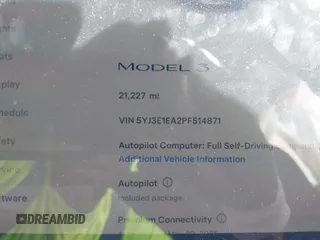 2023 Tesla Model 3 z VIN 5YJ3E1EA2PF514871, wystawiony jako IAAI lot #41703073 z przebiegiem 21 227 mil mil oraz . Historia ofert i sprzedaży dostępna na DreamBid. Obrazek 7.
