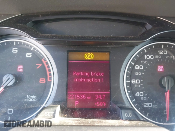 2009 Audi A4 2.0T Prem with VIN WAUVF78K49A177626, listed as a IAAI auction lot 40850835 with 221,536 mi miles. Bid and sale history available at carsss.com. Image 7.