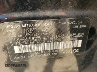 2020 Mitsubishi Mirage SE z VIN ML32F4FJ3LHF09283, wystawiony jako Copart lot #55152055 z przebiegiem 95 389 mil mil oraz Szkoda całkowita • Salvage title. Historia ofert i sprzedaży dostępna na DreamBid. Obrazek 13.