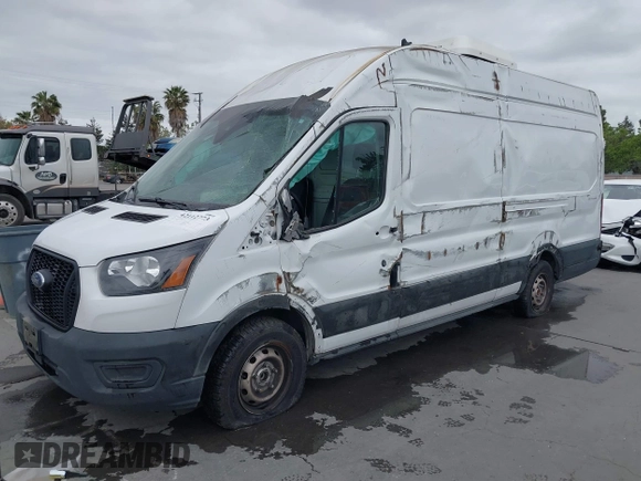 2021 Ford Transit Cargo with VIN 1FTBW3X87MKA75793, listed as a IAAI auction lot 42112773 with 170,983 mi miles. Bid and sale history available at carsss.com. Image 2.