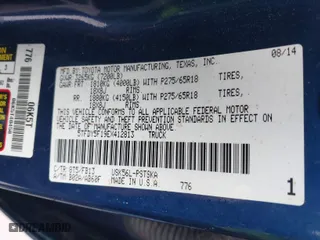 2014 Toyota Tundra 4WD Truck SR5 with VIN 5TFDY5F19EX412813, listed as a IAAI auction lot 41652585 with 164,091 mi miles. Bid and sale history available at carsss.com. Image 9.
