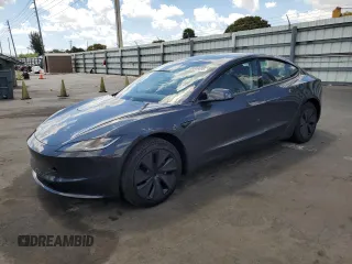 2025 Tesla Model 3 Long Range with VIN 5YJ3E1EA1SF938356, listed as a Copart auction lot 50609695 with 807 mi miles and Salvage Title. Bid and sale history available at DreamBid. Image 1.