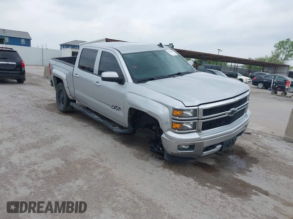2015 Chevrolet Silverado 1500 LT with VIN 3GCUKREC8FG490856, listed as a IAAI auction lot 42067589 with 121,120 mi miles. Bid and sale history available at carsss.com. Image 1.