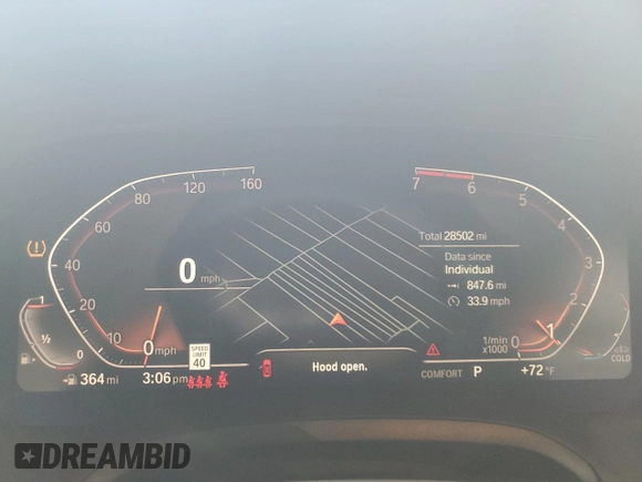 2023 BMW 4 Series 430i xDrive with VIN WBA73AV06PFN88754, listed as a Copart auction lot 80533254 with 28,502 mi miles and Salvage title. Bid and sale history available at DreamBid. Image 9.