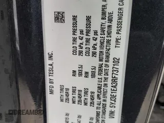 2024 Tesla Model 3 with VIN 5YJ3E1EA3RF737102, listed as a Copart auction lot 55321685 with 9,638 mi miles and Salvage Title. Bid and sale history available at carsss.com. Image 12.