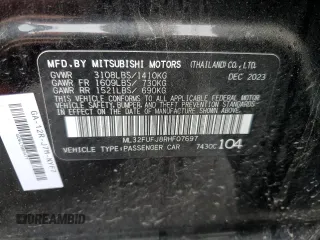2024 Mitsubishi Mirage ES z VIN ML32FUFJ8RHF07697, wystawiony jako Copart lot #56628715 z przebiegiem 20 316 mil mil oraz Czysty tytuł • Clean title. Historia ofert i sprzedaży dostępna na DreamBid. Obrazek 12.