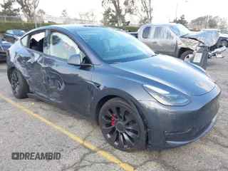 2023 Tesla Model Y Performance with VIN 7SAYGDEF6PF837174, listed as a IAAI auction lot 41436629 with 22,799 mi miles and . Bid and sale history available at DreamBid. Image 1.
