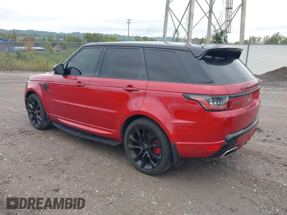 2021 Land Rover Range Rover Sport HST with VIN SALWS2RU5MA762867, listed as a IAAI auction lot 40490500 with 22,922 mi miles. Bid and sale history available at carsss.com. Image 3.