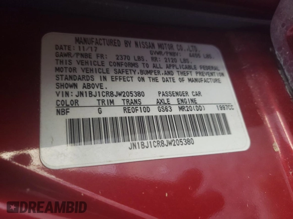 2018 Nissan Rogue Sport S with VIN JN1BJ1CR8JW205380, listed as a Copart auction lot 49140935 with 94,522 mi miles and Salvage Title. Bid and sale history available at carsss.com. Image 13.