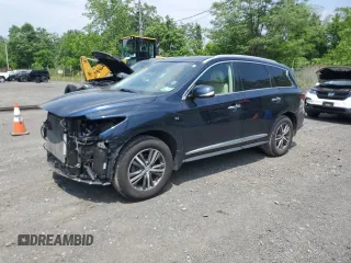 2019 Infiniti QX60 Pure z VIN 5N1DL0MM5KC563371, wystawiony jako Copart lot #60545225 z przebiegiem 84 819 mil mil oraz Szkoda całkowita • Salvage title. Historia ofert i sprzedaży dostępna na DreamBid. Obrazek 1.