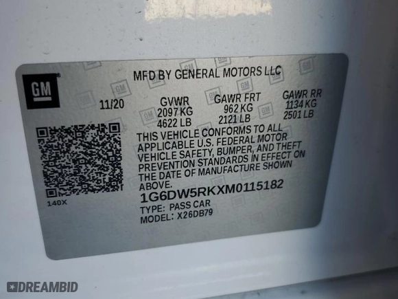 2021 Cadillac CT5 Luxury with VIN 1G6DW5RKXM0115182, listed as a Copart auction lot 81588364 with 21,570 mi miles and Salvage Title. Bid and sale history available at carsss.com. Image 13.