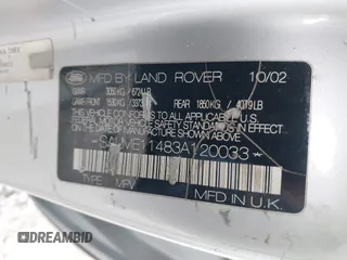 2003 Land Rover Range Rover HSE with VIN SALME11483A120033, listed as a IAAI auction lot 41911738 with 162,882 mi miles and . Bid and sale history available at DreamBid. Image 9.