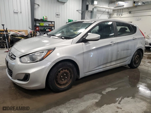 2013 Hyundai Accent GL with VIN KMHCT5AE3DU106089, listed as a Copart auction lot 52165375 with 107,414 mi miles and Salvage Title. Bid and sale history available at carsss.com. Image 1.