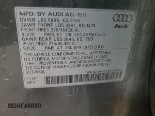 2011 Audi Q7 S line with VIN WA1DGAFE7BD010360, listed as a Copart auction lot 75758314 with 192,515 mi miles and Clean title. Bid and sale history available at DreamBid. Image 13.