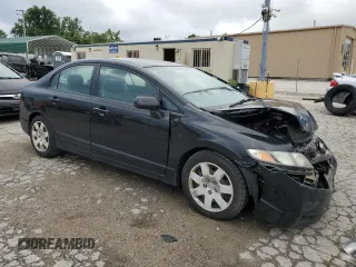2011 Honda Civic LX with VIN 2HGFA1F53BH307727, listed as a Copart auction lot 57440754 with 153,689 mi miles and Salvage Title. Bid and sale history available at DreamBid. Image 4.