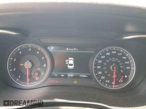 2019 Genesis G70 2.0T Advanced with VIN KMTG44LA9KU027242, listed as a Copart auction lot 71632864 with 72,288 mi miles and Salvage Title. Bid and sale history available at carsss.com. Image 9.