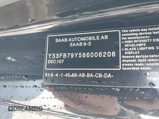 2008 Saab 9-3 z VIN YS3FB79Y586006206, wystawiony jako IAAI lot #42062811 z przebiegiem 96 333 mil mil oraz . Historia ofert i sprzedaży dostępna na DreamBid. Obrazek 9.