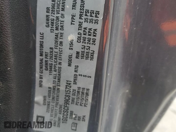 2012 Chevrolet Colorado 1LT with VIN 1GCCSCF99C8157241, listed as a Copart auction lot 77813754 with 88,087 mi miles and Salvage Title. Bid and sale history available at DreamBid. Image 14.
