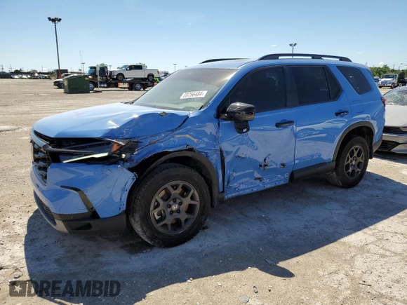 2023 Honda Pilot TrailSport with VIN 5FNYG1H64PB054670, listed as a Copart auction lot 59756484 with 14,132 mi miles and Salvage Title. Bid and sale history available at carsss.com. Image 1.