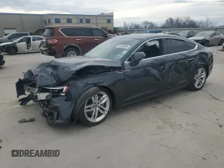 2019 Audi A5 Sportback Premium with VIN WAUANCF51KA057568, listed as a Copart auction lot 89369895 with 134,677 mi miles and Salvage Title. Bid and sale history available at carsss.com. Image 1.