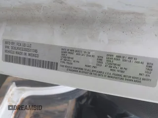 2025 Ram ProMaster Cargo Tradesman z VIN 3C6LRVCG3SE511745, wystawiony jako IAAI lot #42292880 z przebiegiem 37 500 mil mil oraz . Historia ofert i sprzedaży dostępna na DreamBid. Obrazek 9.