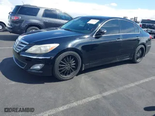 2013 Hyundai Genesis 3.8L with VIN KMHGC4DD8DU240708, listed as a IAAI auction lot 41949082 with 112,920 mi miles. Bid and sale history available at carsss.com. Image 2.