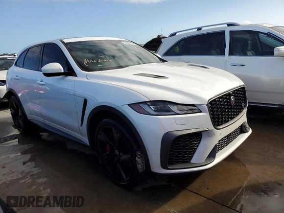 2023 Jaguar F-Pace SVR with VIN SADCZ2EE7PA704580, listed as a Copart auction lot 74357134 with Not Provided miles and Salvage Title. Bid and sale history available at DreamBid. Image 4.