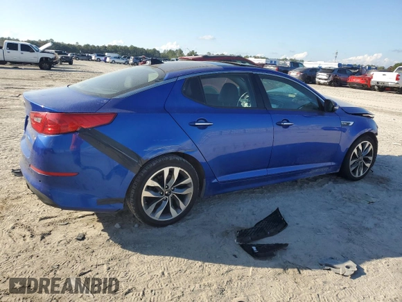 2015 Kia Optima SX Turbo with VIN 5XXGR4A66FG362260, listed as a Copart auction lot 85453044 with 0 mi miles and Salvage Title. Bid and sale history available at carsss.com. Image 3.