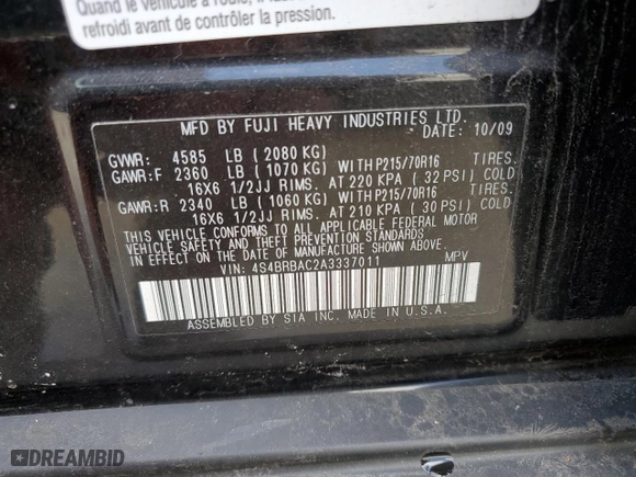 2010 Subaru Outback with VIN 4S4BRBAC2A3337011, listed as a Copart auction lot 45633495 with 93,928 mi miles and Clean Title. Bid and sale history available at carsss.com. Image 13.