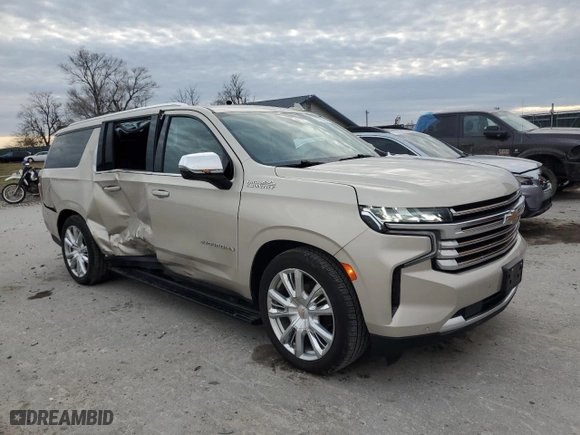 2021 Chevrolet Suburban High Country with VIN 1GNSKGKL9MR209684, listed as a Copart auction lot 87392294 with 95,513 mi miles and Salvage Title. Bid and sale history available at carsss.com. Image 4.