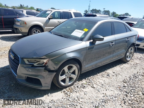 2018 Audi A3 Sedan Premium with VIN WAUAUGFF3J1044466, listed as a IAAI auction lot 41444684 with 47,327 mi miles. Bid and sale history available at carsss.com. Image 18.