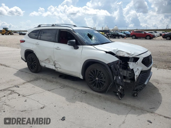 2023 Toyota Highlander L with VIN 5TDKDRAH0PS021783, listed as a Copart auction lot 58024745 with 61,752 mi miles and Salvage title. Bid and sale history available at DreamBid. Image 4.