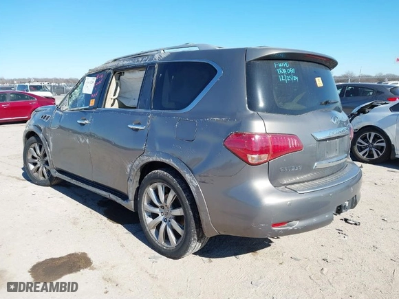 2014 Infiniti QX80 with VIN JN8AZ2NF5E9551423, listed as a IAAI auction lot 41424259 with 1 mi miles. Bid and sale history available at carsss.com. Image 3.