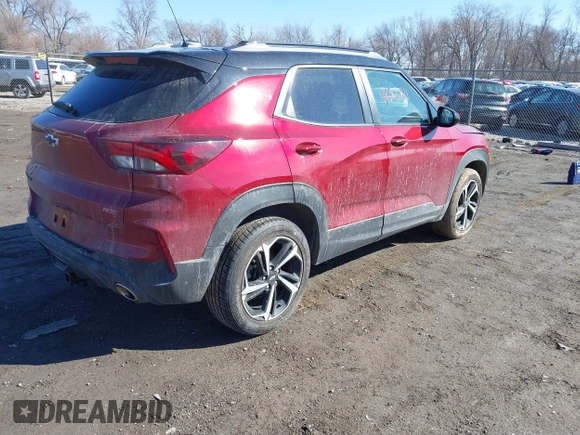 2022 Chevrolet TrailBlazer RS with VIN KL79MTSL4NB047027, listed as a IAAI auction lot 41685771 with 73,899 mi miles and . Bid and sale history available at DreamBid. Image 4.