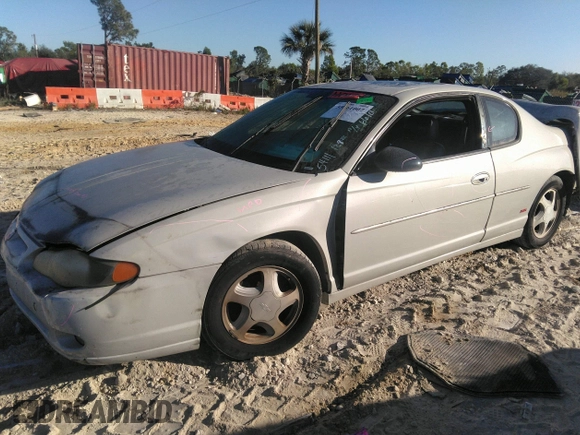2004 Chevrolet Monte Carlo SS with VIN 2G1WX12K749295984, listed as a IAAI auction lot 35561007 with 1 mi miles. Bid and sale history available at carsss.com. Image 2.
