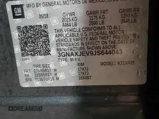 2018 Chevrolet Equinox LT with VIN 3GNAXJEV9JS644043, listed as a Copart auction lot 47387545 with 90,648 mi miles and Salvage Title. Bid and sale history available at DreamBid. Image 13.