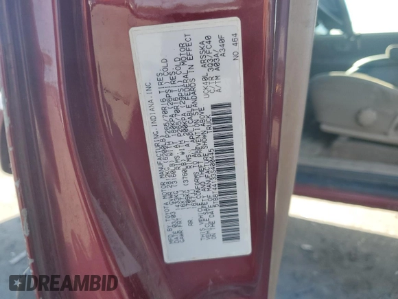 2003 Toyota Tundra SR5 with VIN 5TBBT44133S400445, listed as a Copart auction lot 54367315 with 218,705 mi miles and Salvage Title. Bid and sale history available at DreamBid. Image 12.