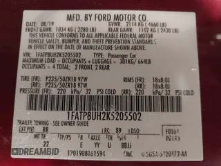 2019 Ford Mustang EcoBoost with VIN 1FATP8UH2K5205502, listed as a IAAI auction lot 41817355 with 42,789 mi miles and . Bid and sale history available at carsss.com. Image 9.