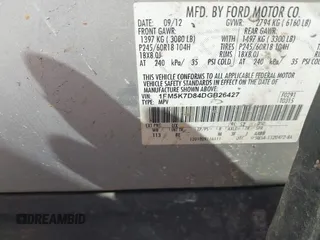 2013 Ford Explorer XLT z VIN 1FM5K7D84DGB26427, wystawiony jako IAAI lot #41696695 z przebiegiem Nie podano mil oraz . Historia ofert i sprzedaży dostępna na DreamBid. Obrazek 9.