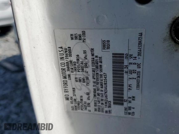 2004 Ford Explorer Sport Trac XLS с VIN 1FMZU67K54UB35457, выставлен на аукционе Copart как лот 57823985 с пробегом 235 234 миль миль и Списание • Salvage title. История ставок и продаж доступна на DreamBid. Изображение 12.