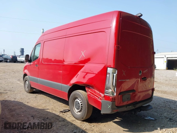 2023 Mercedes-Benz Sprinter Cargo with VIN W1Y4KBHY0PT135291, listed as a IAAI auction lot 39887949 with 61,892 mi miles and . Bid and sale history available at carsss.com. Image 3.