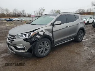2017 Hyundai Santa Fe Ultimate with VIN 5XYZWDLAXHG430982, listed as a Copart auction lot 53228695 with 53,612 mi miles and Salvage title. Bid and sale history available at DreamBid. Image 1.