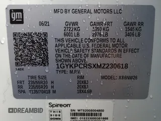 2021 Cadillac XT6 Premium Luxury z VIN 1GYKPCRSXMZ230618, wystawiony jako Copart lot #81022824 z przebiegiem Nie podano mil oraz Szkoda całkowita • Salvage title. Historia ofert i sprzedaży dostępna na DreamBid. Obrazek 13.