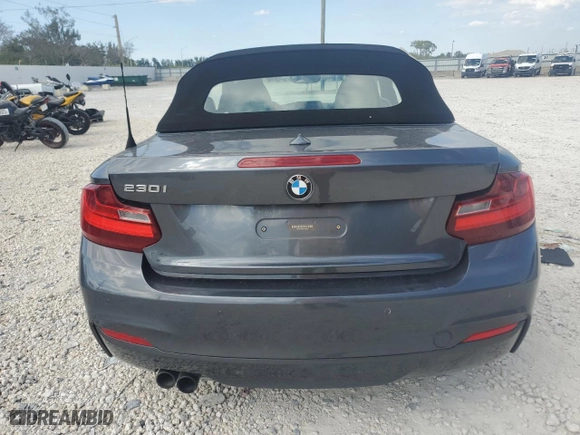 2017 BMW 2 Series 230i with VIN WBA2K9C36H7A26375, listed as a Copart auction lot 47055625 with 62,165 mi miles and Salvage Title. Bid and sale history available at carsss.com. Image 6.