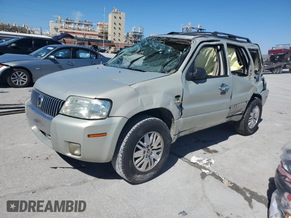 2005 Mercury Mariner Luxury z VIN 4M2CU56125DJ17538, wystawiony jako Copart lot #46948345 z przebiegiem 158 277 mil mil oraz Szkoda całkowita • Salvage title. Historia ofert i sprzedaży dostępna na DreamBid. Obrazek 1.