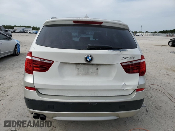 2013 BMW X3 xDrive28i with VIN 5UXWX9C57D0D01583, listed as a Copart auction lot 54091135 with 133,506 mi miles and Clean Title. Bid and sale history available at carsss.com. Image 6.
