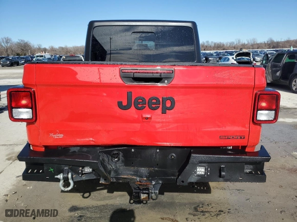 2020 Jeep Gladiator Sport S with VIN 1C6HJTAG8LL215147, listed as a Copart auction lot 47749825 with 75,079 mi miles and Salvage Title. Bid and sale history available at carsss.com. Image 6.