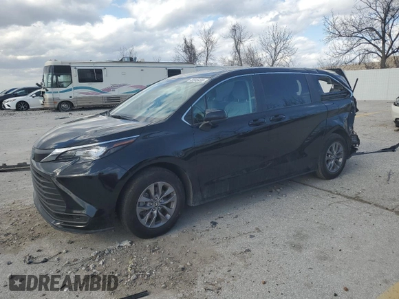 2024 Toyota Sienna LE with VIN 5TDKSKFC0RS114798, listed as a Copart auction lot 48045455 with 26,350 mi miles and Salvage Title. Bid and sale history available at carsss.com. Image 1.
